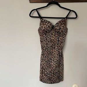 Cheetah print satiny Bustier/ body shaper- Maidenform